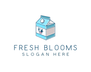 Cow Milk Carton Box logo design