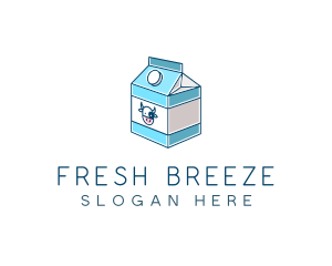 Cow Milk Carton Box logo design