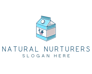 Cow Milk Carton Box logo design