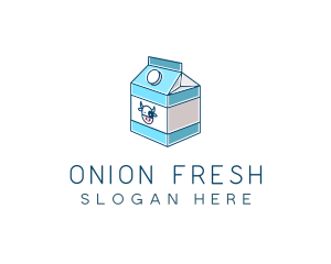 Cow Milk Carton Box logo design