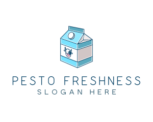 Cow Milk Carton Box logo design