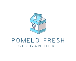 Cow Milk Carton Box logo design