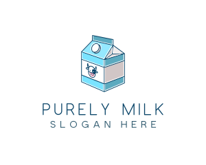 Cow Milk Carton Box logo