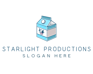 Cow Milk Carton Box logo design