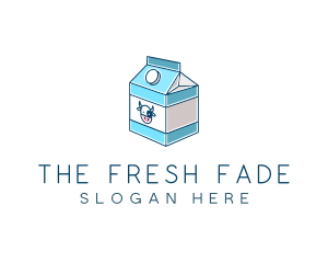 Cow Milk Carton Box logo design