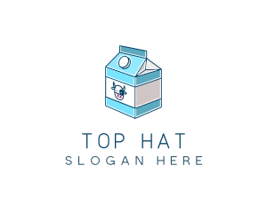 Cow Milk Carton Box logo design