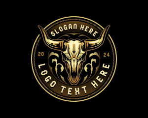 Bull Skull Head logo