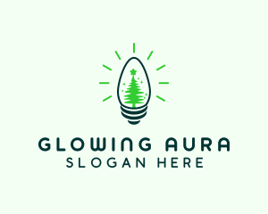 Green Christmas Light  logo design