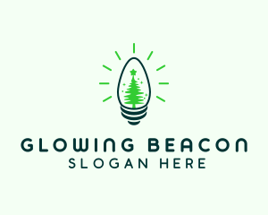 Green Christmas Light  logo design