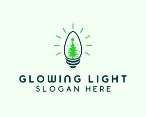 Green Christmas Light  logo design