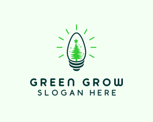 Green Christmas Light  logo design