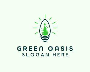 Green Christmas Light  logo design