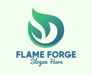 Green Eco Flame logo design