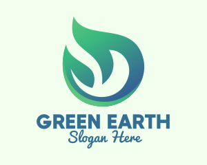 Green Eco Flame logo design