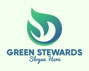 Green Eco Flame logo design