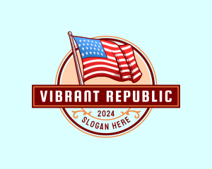 Patriotic Veteran Flag logo design