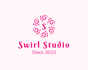 Feminine Swirl Pattern Decoration logo design