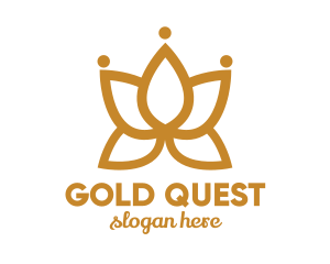 Gold Lotus Flower logo design