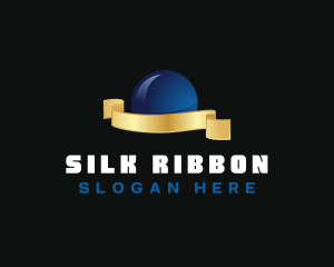 Globe Sphere Ribbon logo design