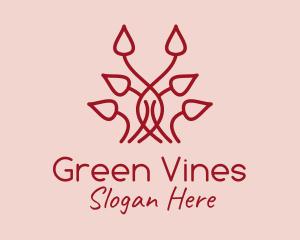 Red Symmetrical Vines logo