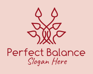 Red Symmetrical Vines logo design