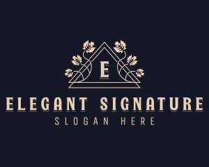 Elegant Floral Leaf logo design