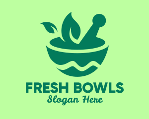 Leaf Mortar & Pestle logo design