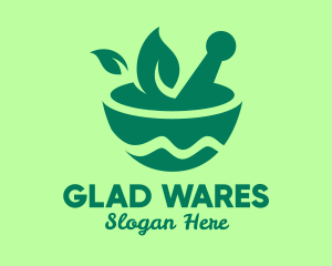 Leaf Mortar & Pestle logo design