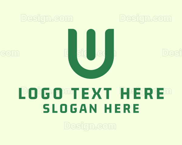 Green Organic Letter U Logo