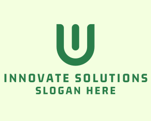 Green Organic Letter U logo