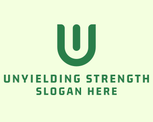 Green Organic Letter U logo design