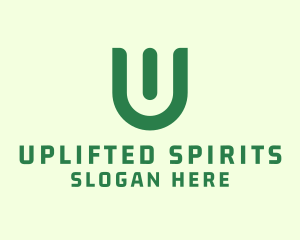 Green Organic Letter U logo design