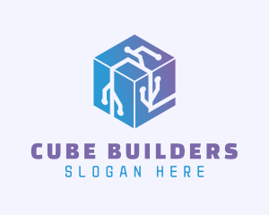 Generic Cube Circuitry logo design