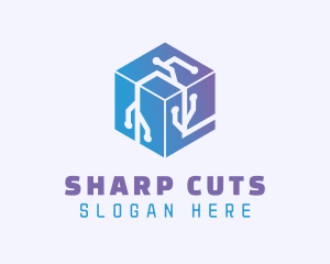 Generic Cube Circuitry logo design