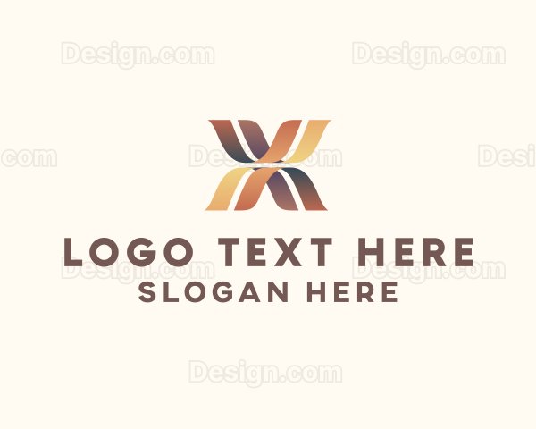 Elegant Ribbon Letter X Logo