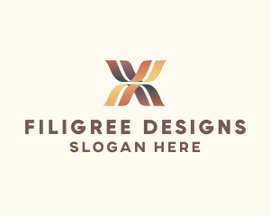 Elegant Ribbon Letter X logo design