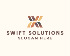 Elegant Ribbon Letter X logo design