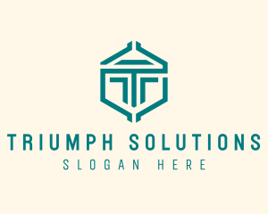 Geometric Company Letter T logo design