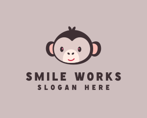 Animal Smiling Monkey  logo design