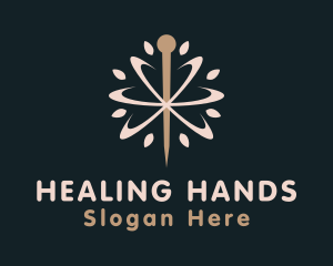 Acupuncture Needle Healing logo design