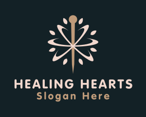 Acupuncture Needle Healing logo design