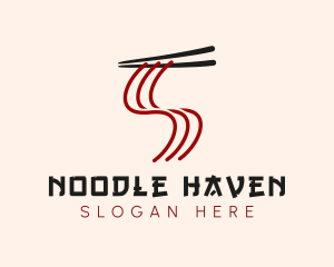 Chopsticks Noodles Letter S logo