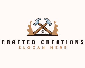 Hammer Saw Carpentry logo design