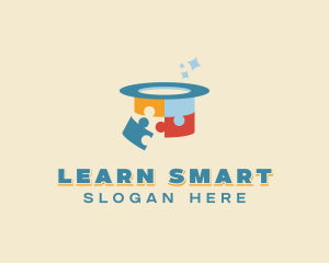 Hat Puzzle Learning logo design