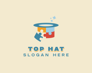 Hat Puzzle Learning logo design