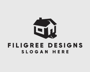 Isometric House Realtor logo design