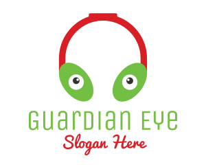 Alien Eyes Headphones logo design