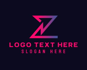 Gradient Tech Arrow Letter Z logo