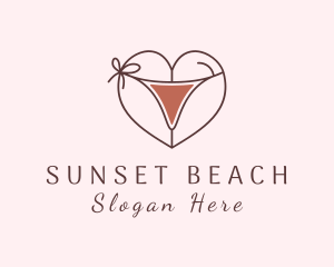 Heart Bikini Underwear logo design