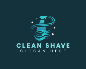 Mop Cleaning Sanitation logo design